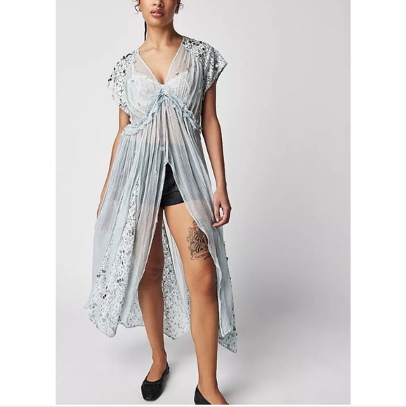 Free People Make A Splash Embellished Maxi Top / Mermaid Combo - Picture 2 of 12